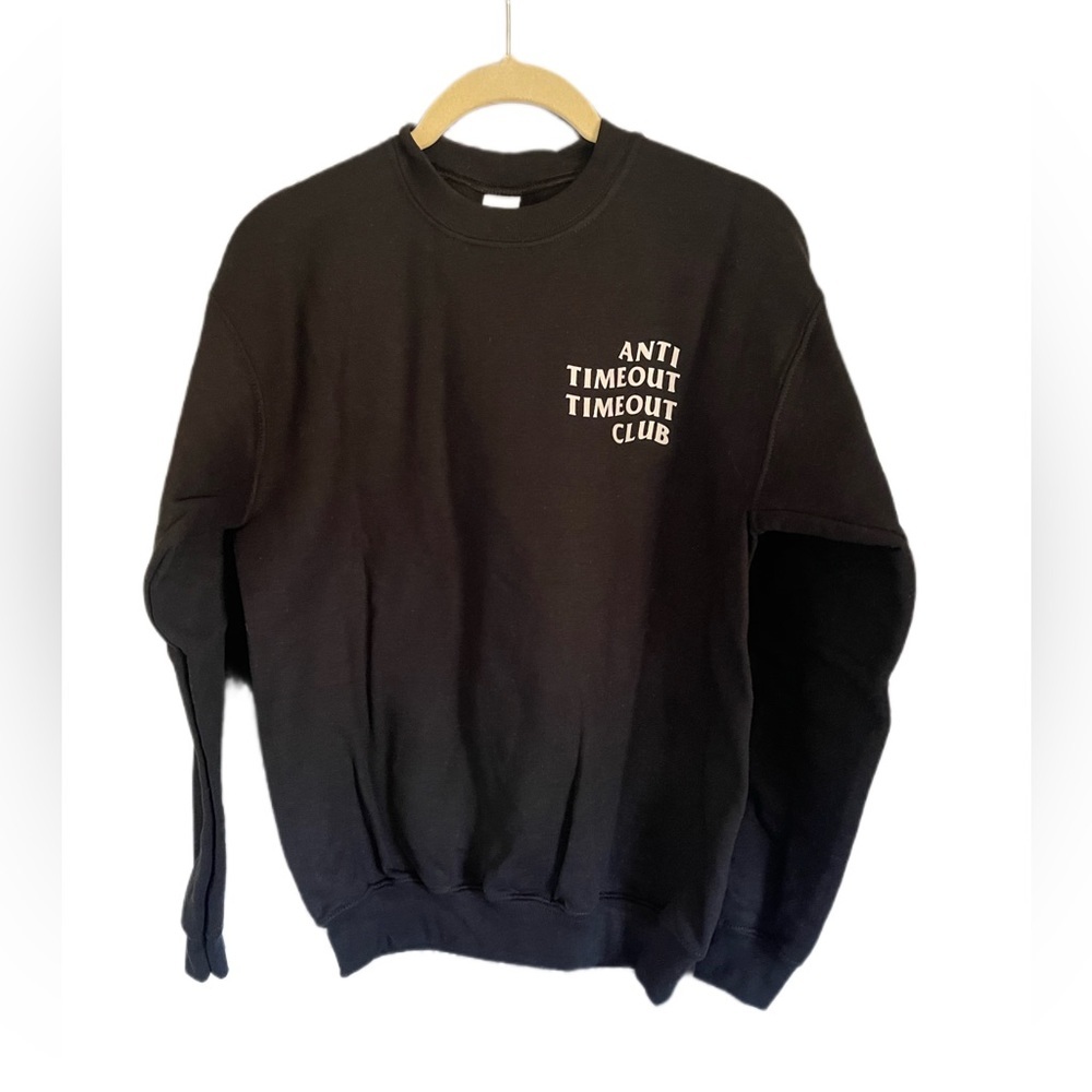 New anti timeout social club black crewneck boys Sz large sweatshirt